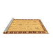 Sideview of Machine Washable Oriental Brown Traditional Rug, wshabs3871brn