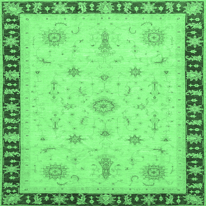 Square Oriental Emerald Green Traditional Rug, abs3871emgrn