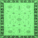 Square Oriental Emerald Green Traditional Rug, abs3871emgrn