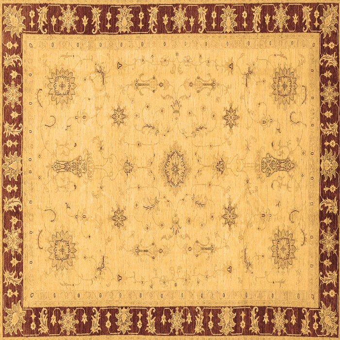 Square Machine Washable Oriental Brown Traditional Rug, wshabs3871brn