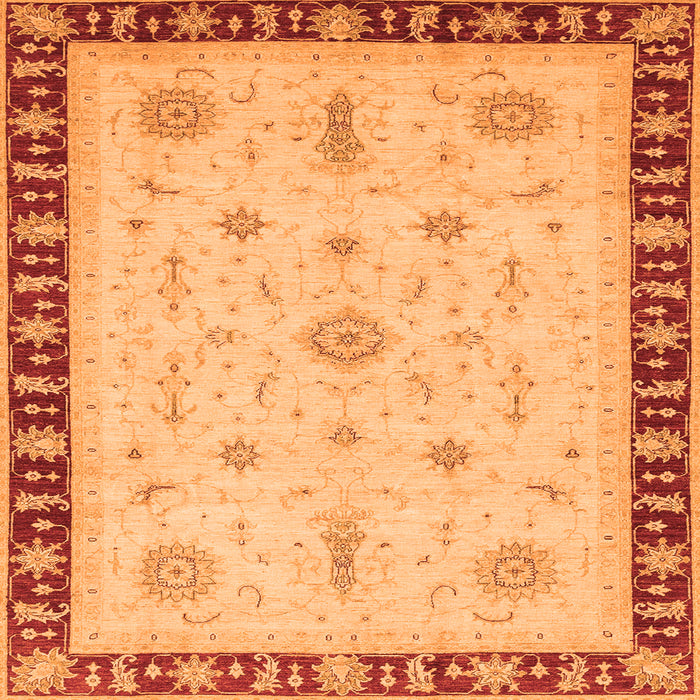 Square Oriental Orange Traditional Rug, abs3871org