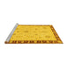 Sideview of Machine Washable Oriental Yellow Traditional Rug, wshabs3871yw