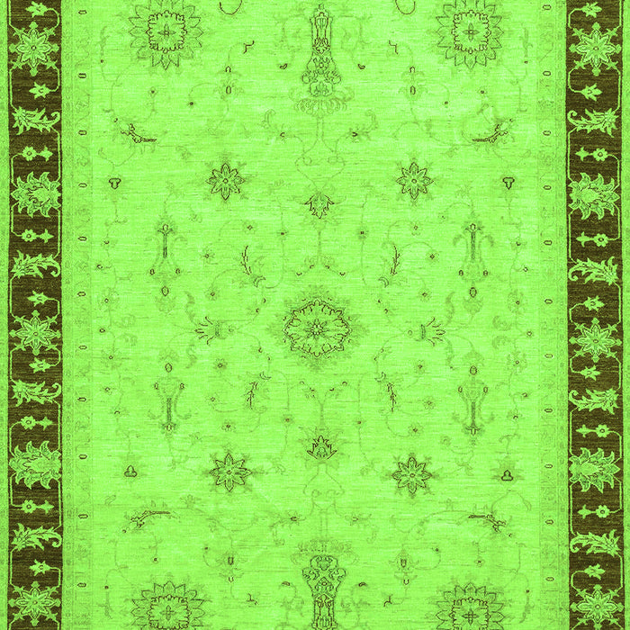 Machine Washable Oriental Green Traditional Area Rugs, wshabs3871grn