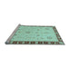 Sideview of Machine Washable Oriental Light Blue Traditional Rug, wshabs3871lblu