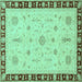 Square Oriental Turquoise Traditional Rug, abs3871turq