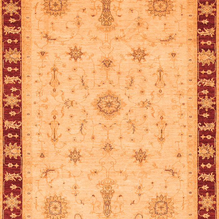 Machine Washable Oriental Orange Traditional Area Rugs, wshabs3871org