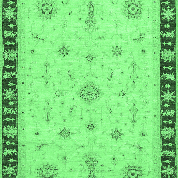 Machine Washable Oriental Emerald Green Traditional Area Rugs, wshabs3871emgrn