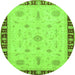 Round Oriental Green Traditional Rug, abs3871grn