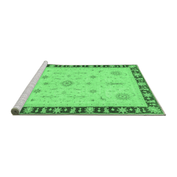 Sideview of Machine Washable Oriental Emerald Green Traditional Area Rugs, wshabs3871emgrn