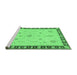 Sideview of Machine Washable Oriental Emerald Green Traditional Area Rugs, wshabs3871emgrn