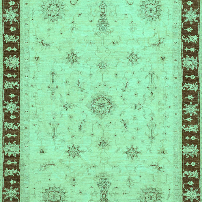 Machine Washable Oriental Turquoise Traditional Area Rugs, wshabs3871turq