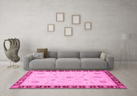 Machine Washable Oriental Pink Traditional Rug, wshabs3871pnk