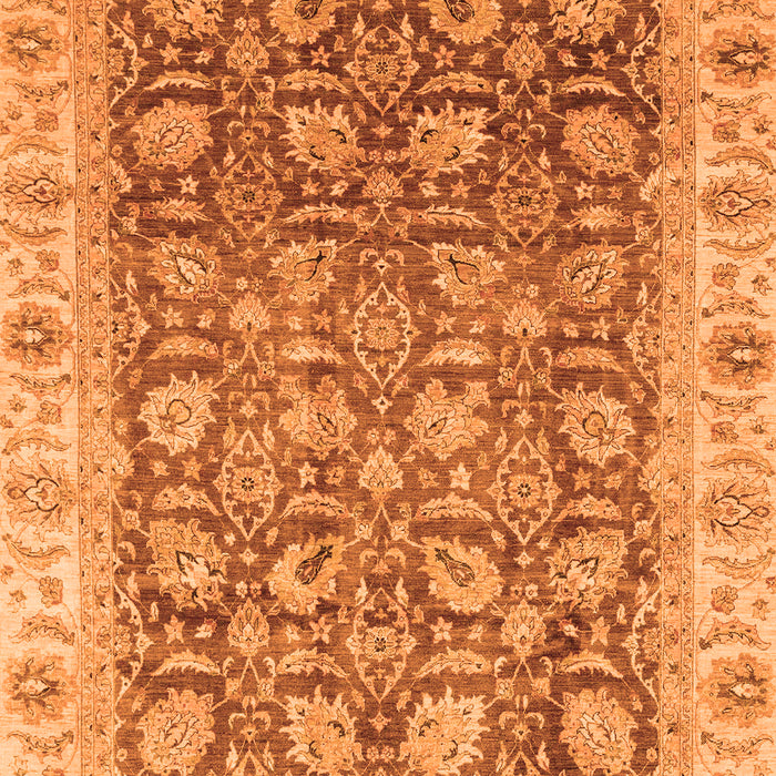 Machine Washable Oriental Orange Traditional Area Rugs, wshabs3872org