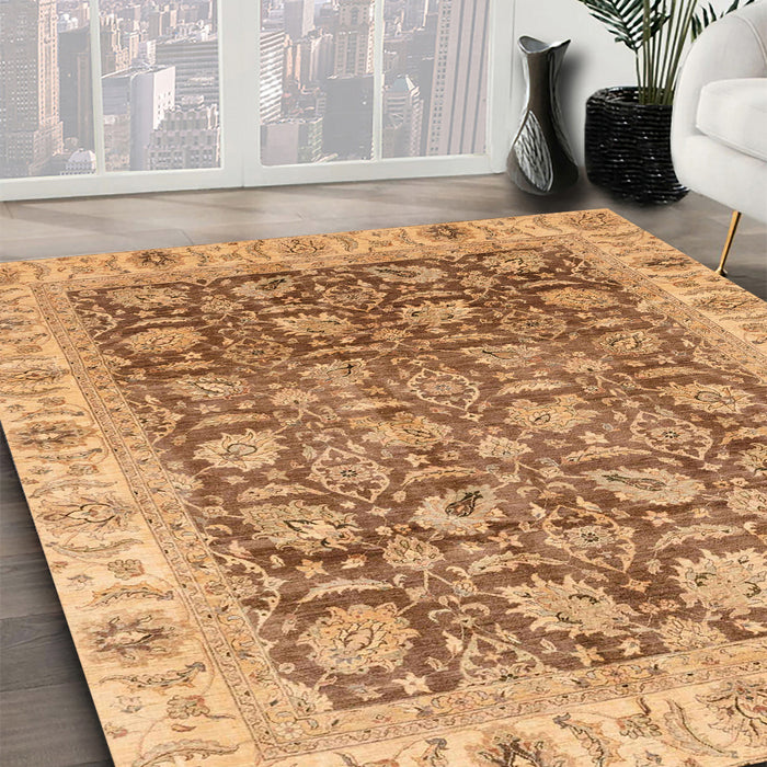 Abstract Red Oriental Rug in Family Room, abs3872