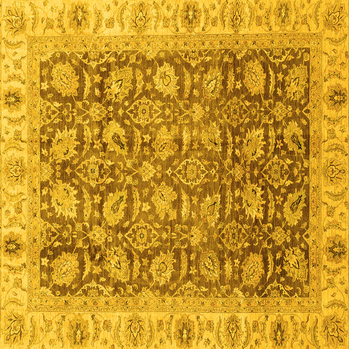 Square Oriental Yellow Traditional Rug, abs3872yw