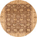 Round Machine Washable Abstract Red Rug, wshabs3872