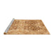 Sideview of Machine Washable Abstract Orange Rug, wshabs3873