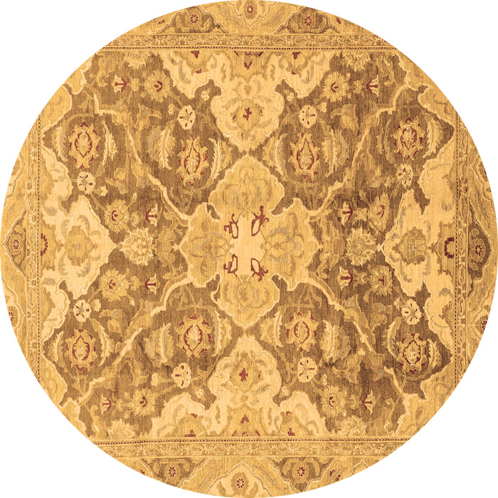 Round Oriental Brown Traditional Rug, abs3873brn