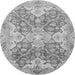 Round Oriental Gray Traditional Rug, abs3873gry