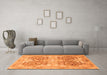 Machine Washable Oriental Orange Traditional Area Rugs in a Living Room, wshabs3873org