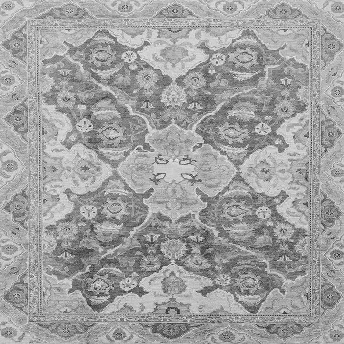 Square Machine Washable Oriental Gray Traditional Rug, wshabs3873gry