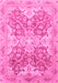 Machine Washable Oriental Pink Traditional Rug, wshabs3873pnk