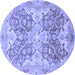 Round Oriental Blue Traditional Rug, abs3873blu