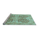 Sideview of Machine Washable Oriental Light Blue Traditional Rug, wshabs3873lblu