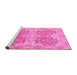 Sideview of Machine Washable Oriental Pink Traditional Rug, wshabs3873pnk