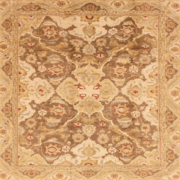 Square Abstract Orange Oriental Rug, abs3873