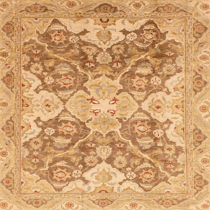 Square Abstract Orange Oriental Rug, abs3873