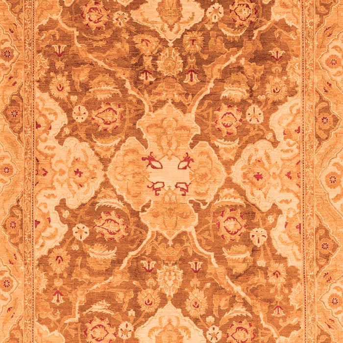Machine Washable Oriental Orange Traditional Area Rugs, wshabs3873org