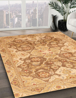 Machine Washable Abstract Orange Rug in a Family Room, wshabs3873