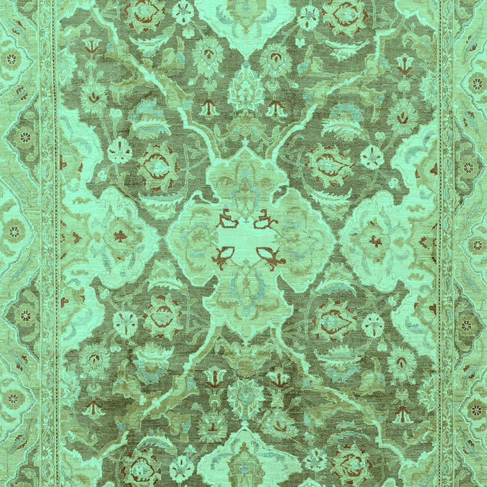 Machine Washable Oriental Turquoise Traditional Area Rugs, wshabs3873turq