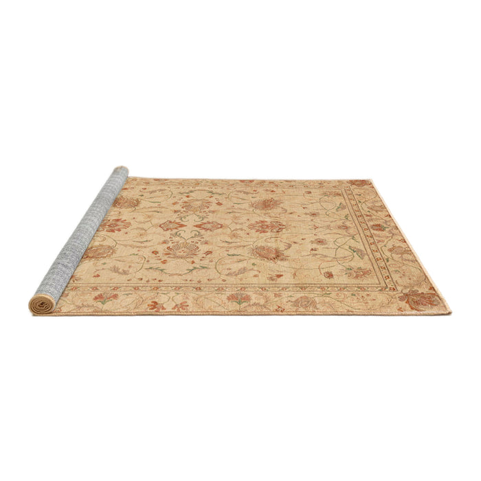 Sideview of Machine Washable Abstract Orange Rug, wshabs3874