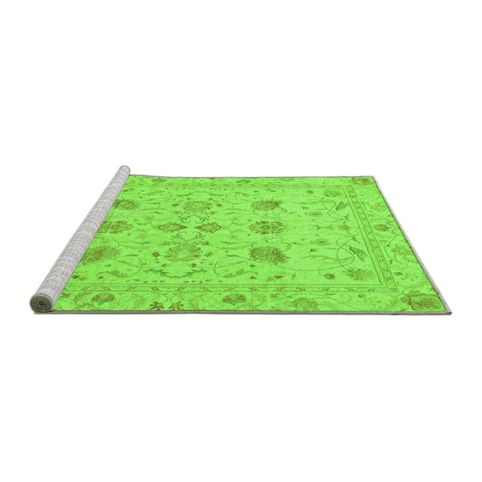 Sideview of Machine Washable Oriental Green Traditional Area Rugs, wshabs3874grn