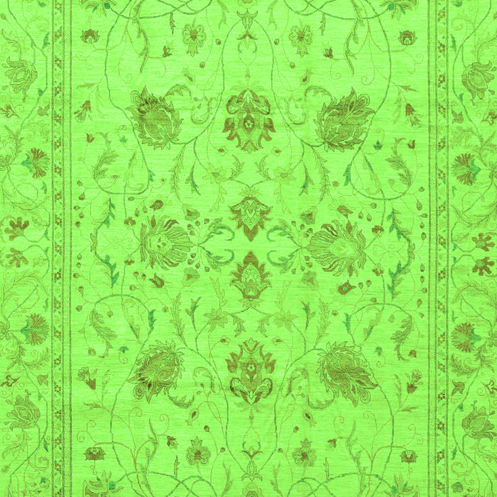Machine Washable Oriental Green Traditional Area Rugs, wshabs3874grn