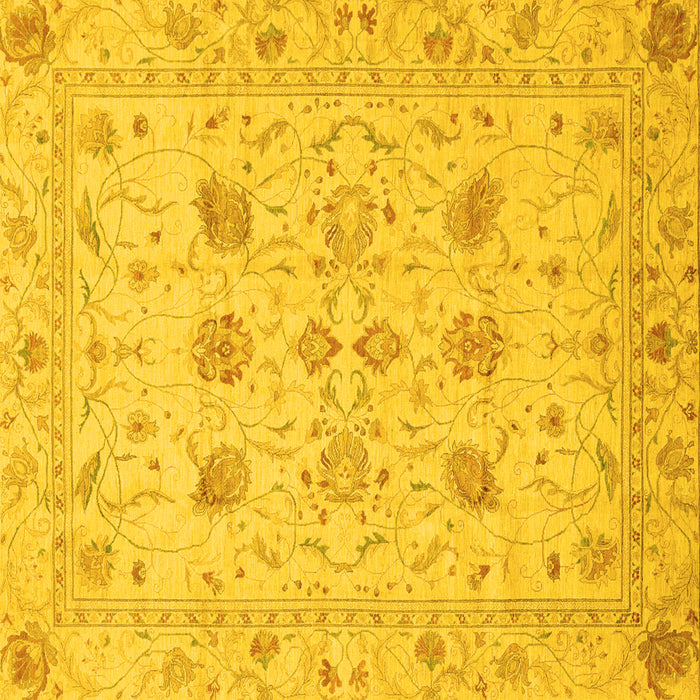 Square Oriental Yellow Traditional Rug, abs3874yw