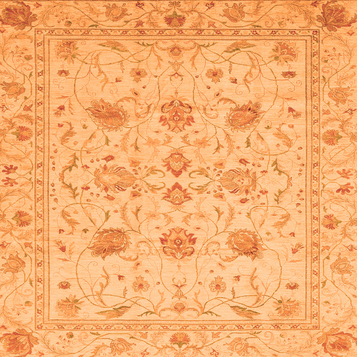 Square Oriental Orange Traditional Rug, abs3874org