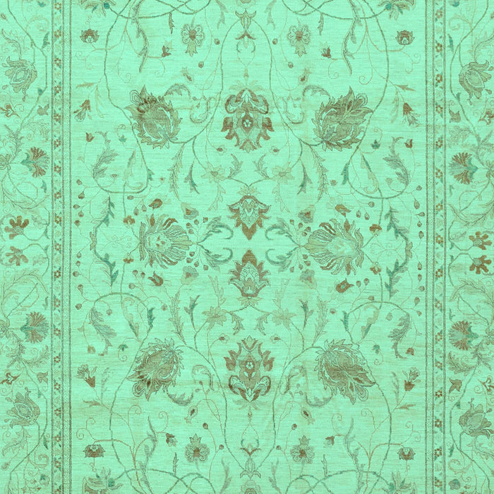 Machine Washable Oriental Turquoise Traditional Area Rugs, wshabs3874turq