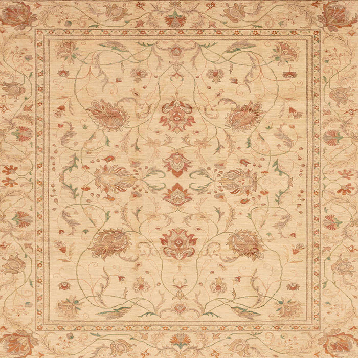 Square Abstract Orange Oriental Rug, abs3874