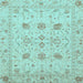 Square Oriental Light Blue Traditional Rug, abs3874lblu