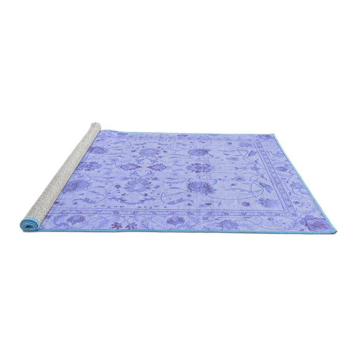 Sideview of Machine Washable Oriental Blue Traditional Rug, wshabs3874blu