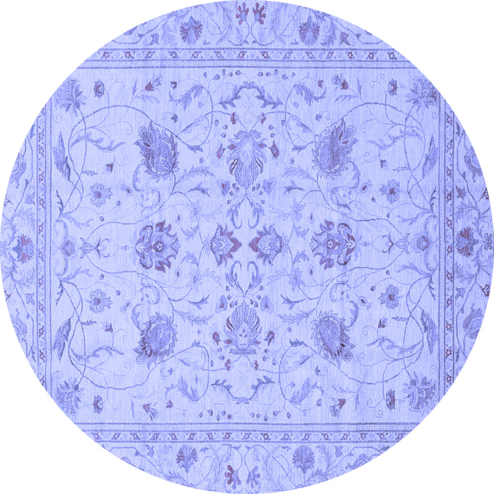 Round Oriental Blue Traditional Rug, abs3874blu