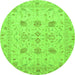 Round Oriental Green Traditional Rug, abs3874grn