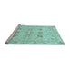 Sideview of Machine Washable Oriental Light Blue Traditional Rug, wshabs3874lblu