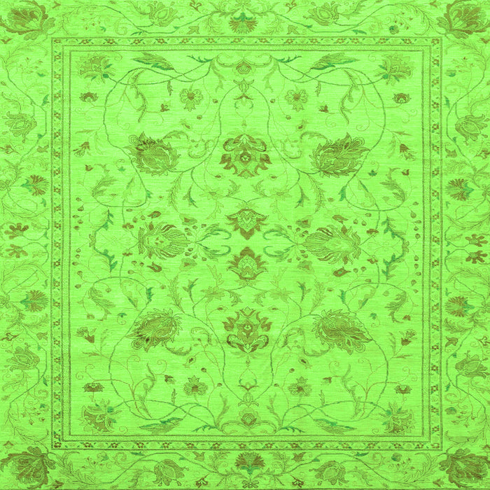 Square Oriental Green Traditional Rug, abs3874grn