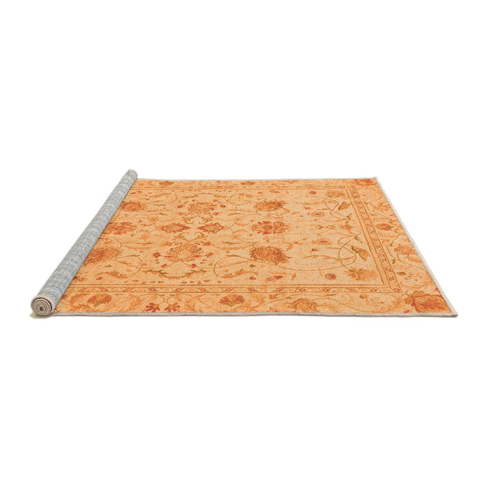 Sideview of Machine Washable Oriental Orange Traditional Area Rugs, wshabs3874org