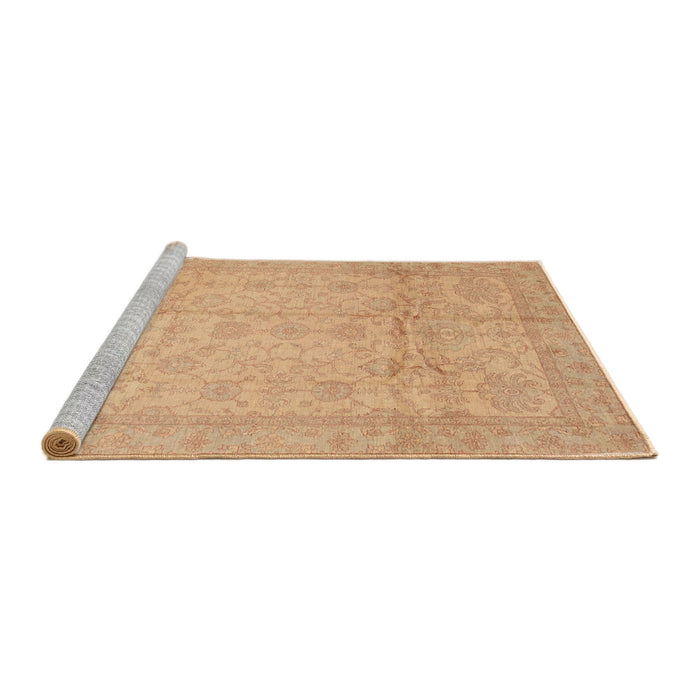 Sideview of Machine Washable Abstract Mango Orange Rug, wshabs3875