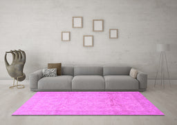 Machine Washable Oriental Purple Traditional Area Rugs in a Living Room, wshabs3875pur